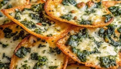 Mediterranean Spinach and Feta Cheese Crisps
