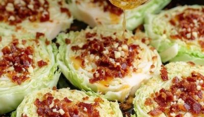 Southern Roasted Cabbage Steaks with Garlic Bacon Butter