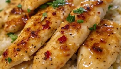 Garlic Parmesan Chicken Scampi with Rice