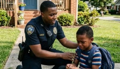 A 7-year-old boy asked me, a police officer, to walk him home. “I need you to see something,” he whispered. At his front door, his hands trembled as he made one chilling condition: “If I show you what’s inside, you won’t let them tell me to go back… right?” I turned the doorknob, completely unaware of the secret waiting inside…