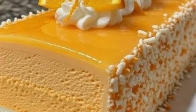 Layered Orange Creamsicle Mousse Cake